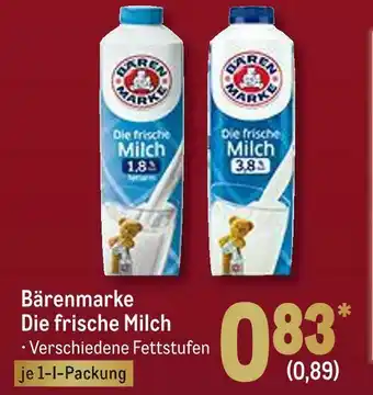 METRO Bärenmarke die frische milch Angebot