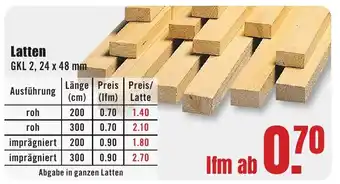 B1 Discount Baumarkt Latten Angebot