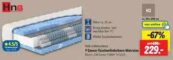 Lidl 7-Zonen-Taschenfederkern- Matratze Angebot