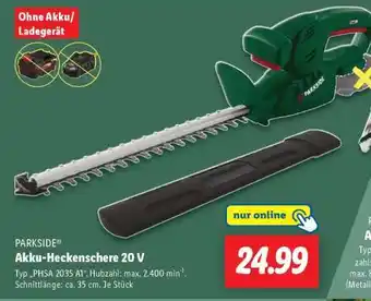Lidl Akku-Heckenschere 20 V Angebot