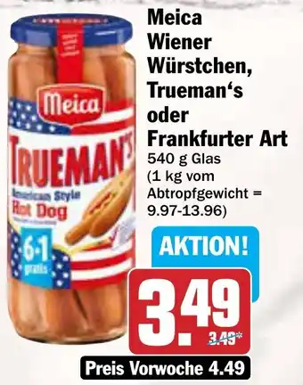 AEZ Meica Wiener Würstchen, Trueman's oder Frankfurter Art Angebot