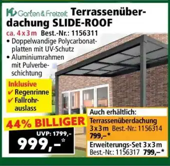 Norma Terrassenüberdachung SLIDE-ROOF Angebot