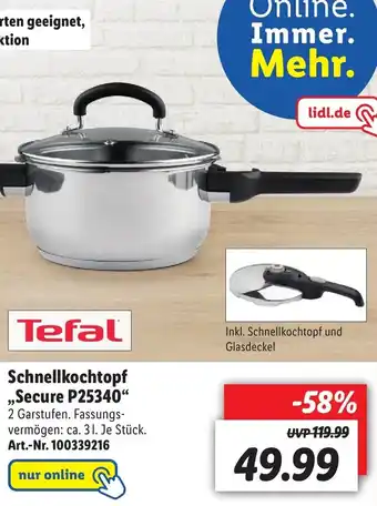 Lidl Tefal Schnellkochtopf Secure P25340 Angebot