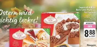 Edeka Coppenrath & Wiese Bunte Sahne Platte oder Festtagstorte Angebot