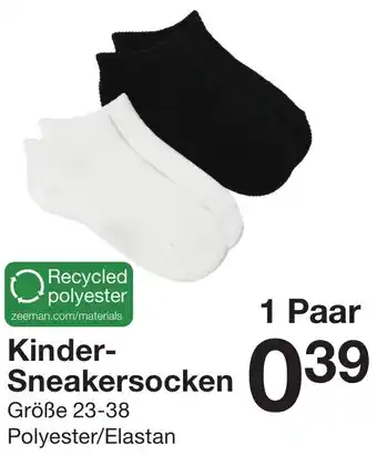Zeeman Kinder Sneakersocken Angebot