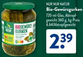 Aldi Süd NUR NUR NATUR Bio-Gewürzgurken Angebot