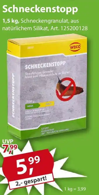 Sonderpreis Baumarkt WECO Schneckenstopp Angebot