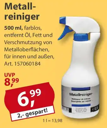 Sonderpreis Baumarkt Metallreiniger Angebot