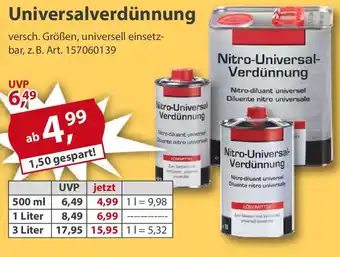Sonderpreis Baumarkt Universalverdünnung Angebot