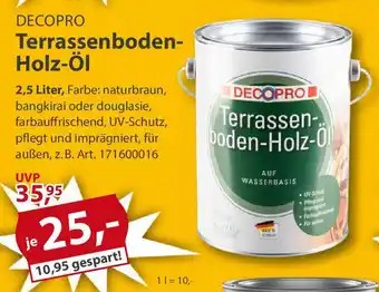 Sonderpreis Baumarkt DECOPRO Terrassenboden- Holz-Öl Angebot