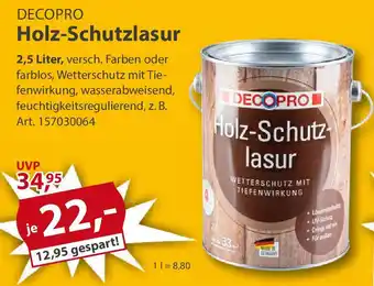 Sonderpreis Baumarkt DECOPRO Holz-Schutzlasur Angebot