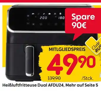 Rusta Heißluftfritteuse dual afdu24 Angebot