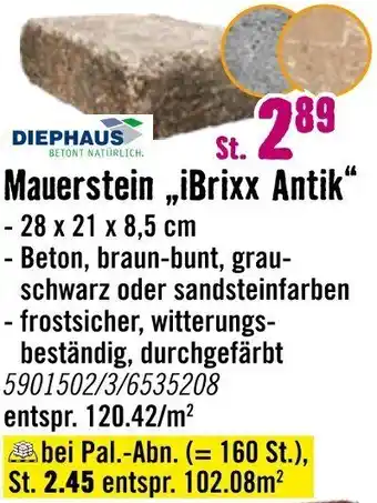 Hornbach DIEPHAUS Mauerstein ,,iBrixx Antik" Angebot