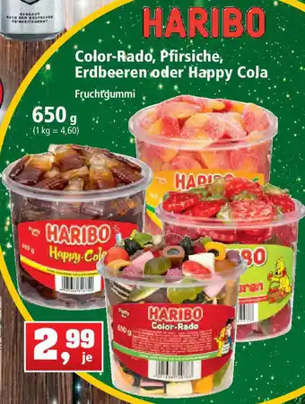 Thomas Philipps Haribo Color Rado, Pfirsiche, Erdbeeren oder Happy Cola 650g Angebot