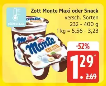 Edeka Zott Monte Maxi oder Snack Angebot