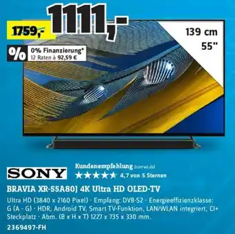 Conrad Sony Bravia XR-55A80J 4K Ultra HD OLED TV Angebot