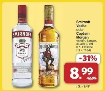 Famila Nord Ost Smirnoff Vodka oder Captain Morgan Angebot