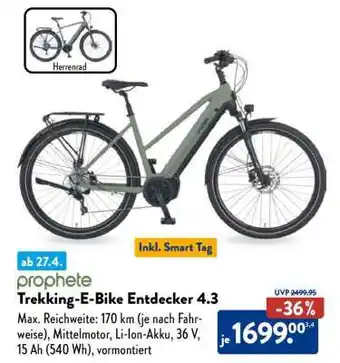 Aldi Nord Trekking-E-Bike Entdecker 4.3 Angebot