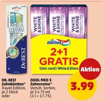 PENNY Dr. best, odol med 3 zahnbürsten oder zahncreme Angebot