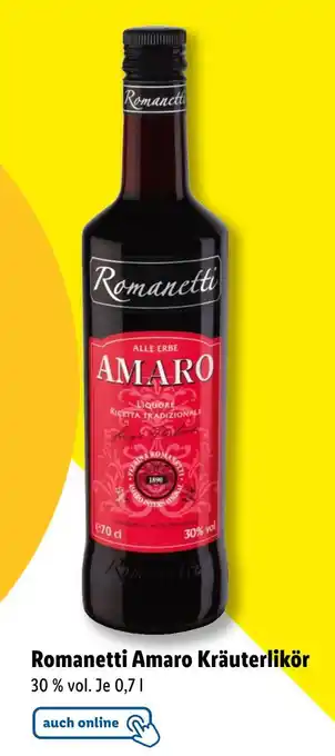 Lidl Romanetti amaro kräuterlikör Angebot