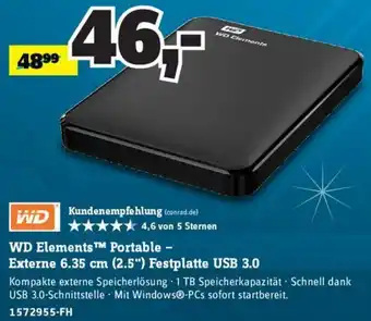 Conrad WD Elements Portable Externe 6.35 cm (2.5") Festplatte USB 3.0 Angebot