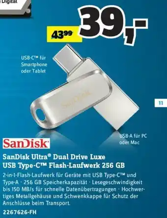 Conrad SanDisk Ultra Dual Drive Luxe USB Type-C Flash Laufwerk 256 GB Angebot