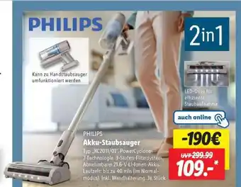 Lidl PHILIPS Akku- staubsauger Angebot