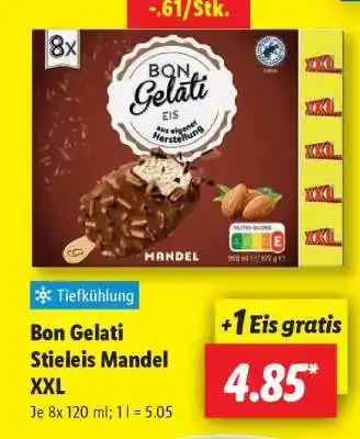 Lidl Bon Gelati Stieleis Mandel XXL Angebot