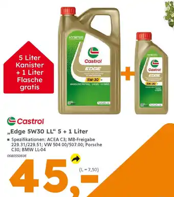 Globus Baumarkt Castrol ,,Edge 5W30 LL" Angebot