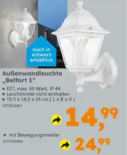 Globus Baumarkt Außenwandleuchte ,Belfort 1" Angebot