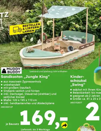 Globus Baumarkt MUDDY BUDDY Sandkasten,,Jungle King" Angebot
