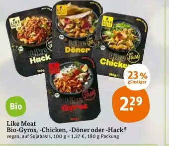 tegut Like Meat Bio-Gyros,- Chicken Angebot