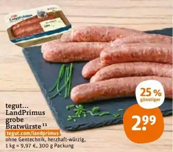 tegut LandPrimus grobe Bratwürste 300g Angebot