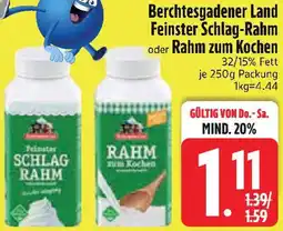 Edeka Berchtesgadener Land Feinster Schlag-Rahm oder Rahm zum Kochen Angebot