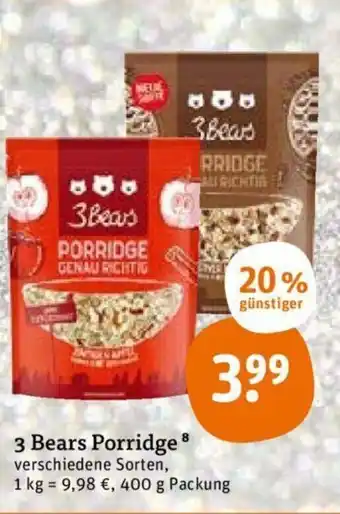 tegut 3 Bears Porridge 400g Angebot