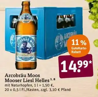 tegut Arcobräu Moos Mooser liesl 20 x 0,5l Angebot