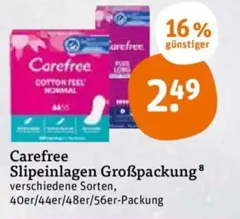 tegut Carefree Slipeinlagen Groẞpackung Angebot