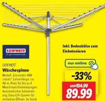 Lidl LEIFHEIT Wäschespinne Angebot