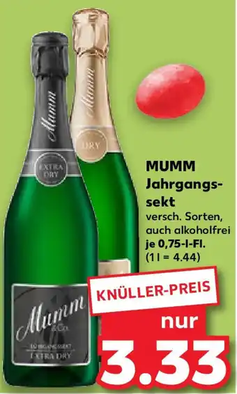 Kaufland MUMM Jahrgangssekt Angebot