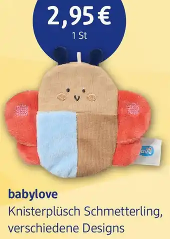 dm drogerie babylove Knisterplüsch Schmetterling Angebot