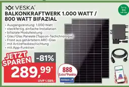 Marktkauf Veska balkonkraftwerk 1.000 watt / 800 watt bifazial Angebot