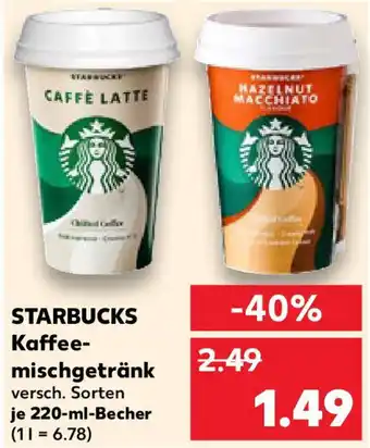 Kaufland STARBUCKS Kaffeemischgetränk Angebot