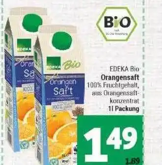 Marktkauf Edeka Bio Orangensaft Angebot