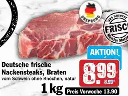 Hit Deutsche frische Nackensteaks, Braten Angebot
