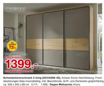Möbelzentrum Pforzheim Schwebetürenschrank 3-türig Angebot