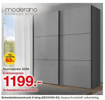 Möbelzentrum Pforzheim Moderano schwebetürenschrank 2-türig Angebot
