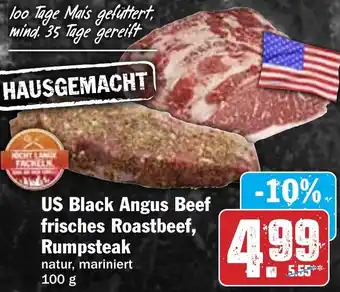 Hit US Black Angus Beef frisches Roastbeef, Rumpsteak Angebot