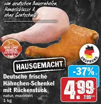 Hit Deutsche frische Hähnchen-Schenkel mit Rückenstück Angebot
