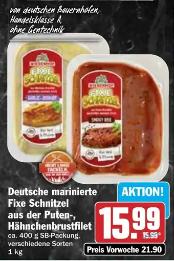 Hit Deutsche marinierte Fixe Schnitzel aus der Puten-, Hähnchenbrustfilet Angebot