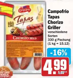 Hit Campofrio Tapas Chorizo Griller Angebot
